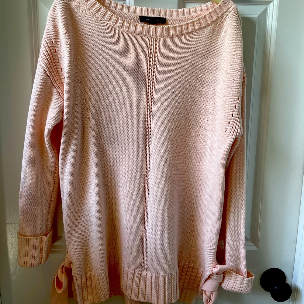 Pink Cotton sweater with bows size XS